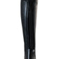TuffRider Ladies Milan Tall Riding Boot in black leather with rear zipper and button closure for equestrian use