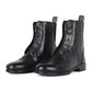 TuffRider Maverick Ladies Paddock Boots-Black-7, black leather equestrian boots with side zipper and brogue detailing