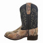 TuffRider Kid's Black Snake in My Boot Western Leather Boots with snakeskin texture and black stitched shaft