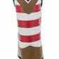 TuffRider Youth American Cowboy Western Boots - Classic Kids Western Riding Boots viewed from back with red and white stripes