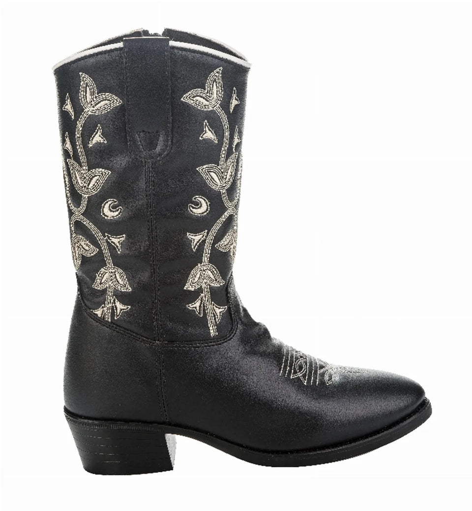 TuffRider Youth Black Floral Western Boots, view 7