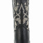 TuffRider Youth Black Floral Western Boots - Kids Cowboy Boots with Embroidered Design showing back view of black boot with floral embroidery