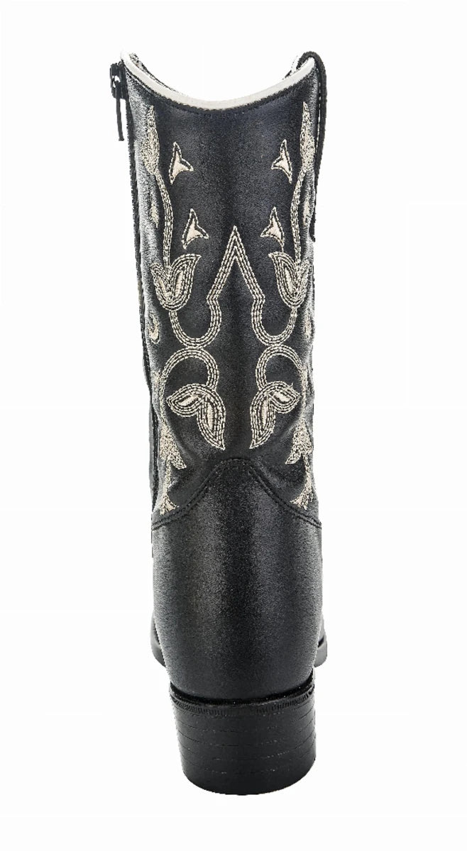 TuffRider Youth Black Floral Western Boots, view 9