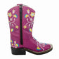 TuffRider Children's Floral Cowgirl Western Boot in pink with embroidered colorful floral design and side zipper closure