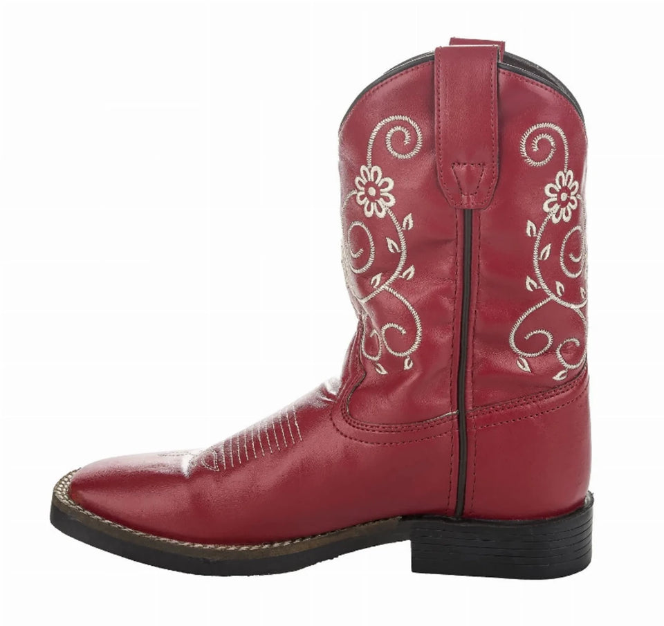 TuffRider Youth Fire Red Floral Western Boots, view 8