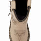 TuffRider Toddler Tan Fringe Western Booties - Kids Western Ankle Boots with Decorative Fringe Detail shown from above