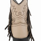 Youth Girls Fringe Booties - Western Style Ankle Boots with Decorative Fringe & Zipper Closure - TuffRider in tan with brown fringe