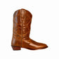 TuffRider Ladies Colter Square Toe Western Boot in brown leather with stitched western design and low heel