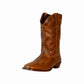 TuffRider Ladies Colter Square Toe Western Boot in brown leather with decorative stitching and pull tabs
