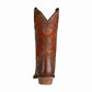 TuffRider Ladies Signa Square Toe Western Boot in brown leather with decorative western stitching on the shaft