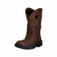 TuffRider Ladies Leigh Round Toe Western Boot in brown with durable sole, ideal for equestrian and outdoor activities.