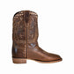 TuffRider Children's Rocky Mountain Square Toe Western Boot in brown leather with star cutout details and low heel