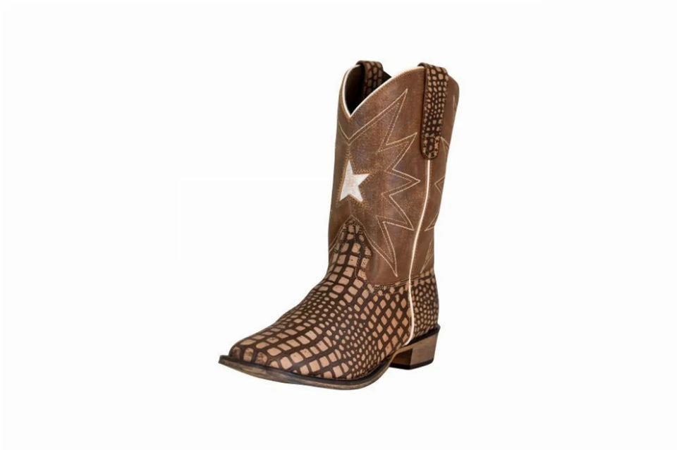 Youth Western Riding Boots, Square Toe Cowboy Boots for Kids, view 6