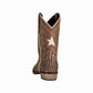 TuffRider Children's Bryce Square Toe Western Boot in brown with star and textured heel, equestrian supplies from PetsPerfect.
