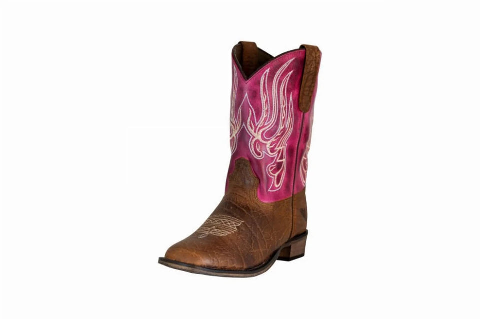 TuffRider Toddler Arches Square Toe Western Boots, Brown/4