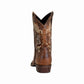 TuffRider Sequoia Toddler Western Boots - Square Toe Cowboy Boots for Kids in brown leather with intricate stitching design