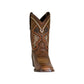 TuffRider Children's Yukon Square Toe Western Boot in brown leather with decorative stitching and stud details