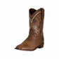 TuffRider Toddler Western Boots - Square Toe Cowboy Boots for Kids - Yukon Riding Boots in brown with decorative stitching.