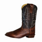 Men's Wide Square Toe Western Boots - Durable Cowboy Boots with Rubber Outsole - TuffRider Grant in brown leather and black shaft
