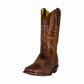 TuffRider Men's Old Faithful Wide Square Toe Western Boots - Cowboy Boots for Ranch & Riding in brown leather