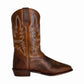 TuffRider Men's Old Faithful Wide Square Toe Western Boots - Cowboy Boots for Ranch & Riding in brown leather