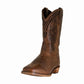TuffRider Men's Grand Canyon Wide Square Toe Western Boot in brown leather with decorative stitching and a square toe design