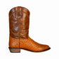 Men's Wide Round Toe Western Boots - Classic Cowboy Boots with Durable Rubber Outsole - TuffRider Norris in brown leather