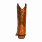 Men's Wide Round Toe Western Boots - Classic Cowboy Boots with Durable Rubber Outsole - TuffRider Norris shown from back view in brown leather