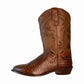Men's Wide Round Toe Western Boots - Alligator Print Cowboy Boots with Durable Rubber Outsole - TuffRider Hayden in brown leather