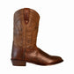Men's Wide Round Toe Western Boots - Alligator Print Cowboy Boots with Durable Rubber Outsole - TuffRider Hayden brown style