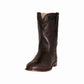 TuffRider Men's El Paso Western Round Toe Boot in dark brown leather with decorative stitching and low heel