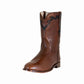 TuffRider Men's El Paso Western Round Toe Boot in brown leather with decorative black stitching and pull tabs