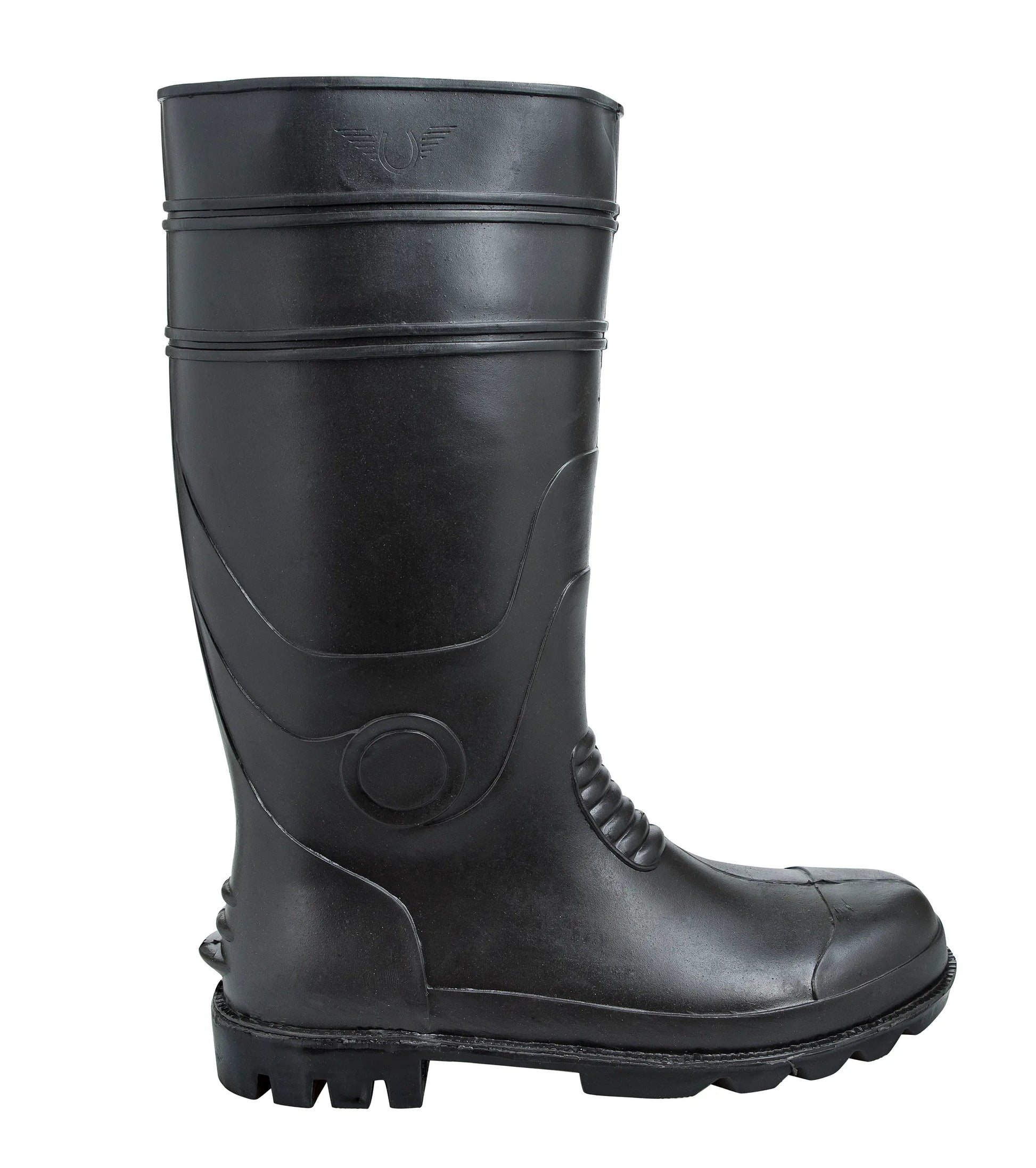 TuffRider Men's Tongass Barain Waterproof Tall Boot- Black- 8 in durable waterproof black material with rugged sole design