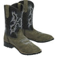 TuffRider Children's Canyonlands Square Toe Western Boot- Brown w/ Tan- 10C shown in angled view on white background