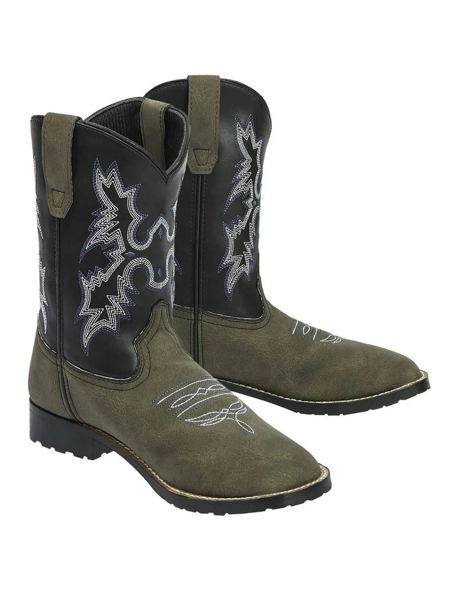 TuffRider Children's Canyonlands Square Toe Western Boot- Brown with, view 11
