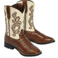 TuffRider Children's Shenandoah Rounded Toe Western Boot- Brown w/ Light Pink- 10C stylish kids western boots with embroidery