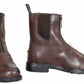 Women's Front Zip Paddock Boots - Premium Leather Horse Riding Ankle Boots in brown with front zipper and sturdy sole