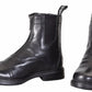 Women's Front Zip Paddock Boots - Premium Leather Horse Riding Ankle Boots in black with side elastic and front zipper closure
