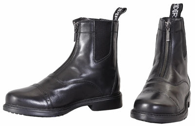 TuffRider Children's Baroque Front Zip Paddock Boots With Metal Zipper, black/1