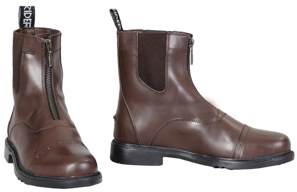 TuffRider Children's Baroque Front Zip Paddock Boots With Metal Zipper, mocha/13, view 14