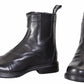 TuffRider Children's Baroque Front Zip Paddock Boots With Metal Zipper in black leather for equestrian use