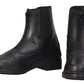 Kids Front Zip Paddock Boots - Youth Synthetic Leather Riding Boots for Children in black, side and front views