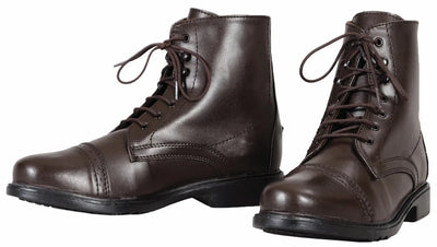 Kids Laced Paddock Boots - TuffRider Children's Starter Lace-Up Riding, Mocha/1
