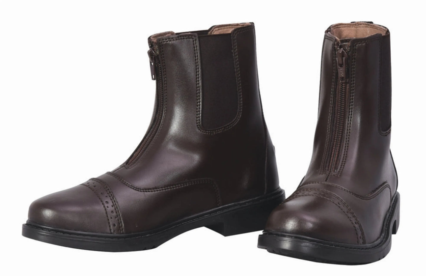 Women's Paddock Boots - TuffRider Starter Synthetic Leather Front Zipper Riding Boots