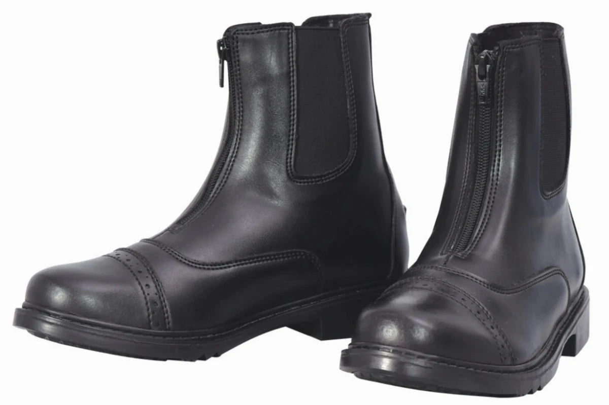 Women's Paddock Boots - TuffRider Starter Synthetic Leather Front Zipper Riding Boots - Pets Perfect