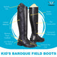 Kids Leather Field Boots - Youth Back Zip Riding Boots with Memory Foam - Color: Black | Pack Of: 1