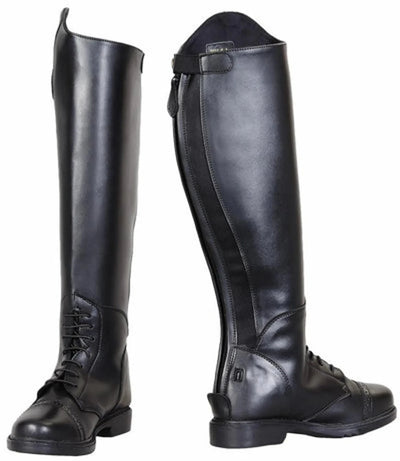 Kids Field Boots - TuffRider Children's Starter Back Zip Synthetic, Black/12