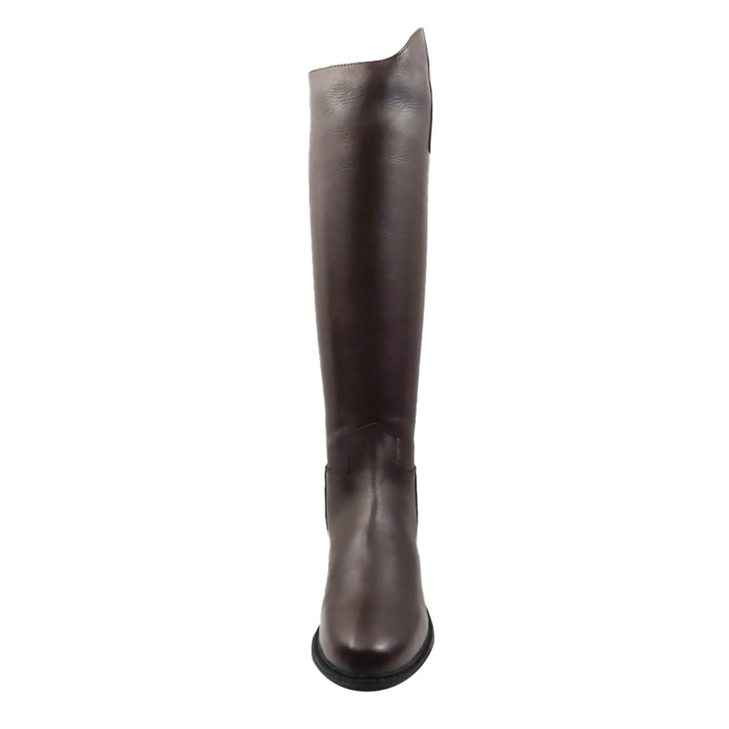 TuffRider Men's Baroque Dress Boots in dark brown leather, tall equestrian style with a smooth finish and rounded toe.