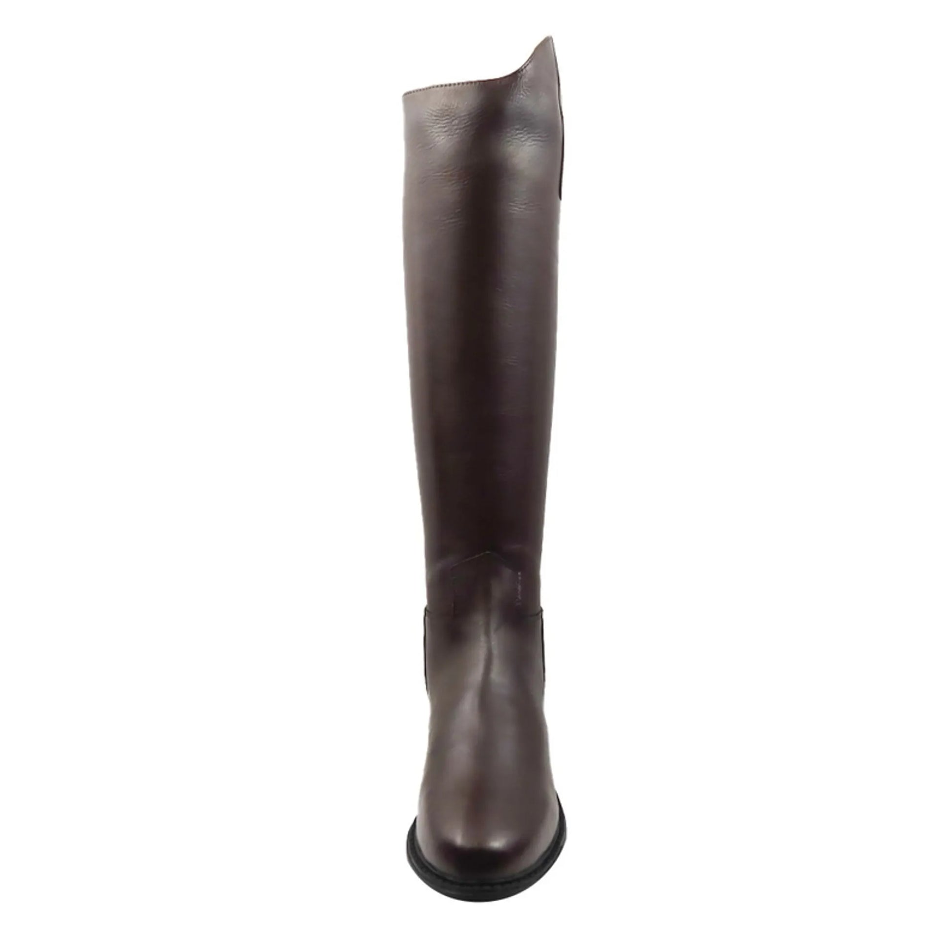 TuffRider Men's Baroque Dress Boots in dark brown leather, tall equestrian style with a smooth finish and rounded toe.