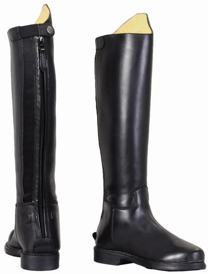 Men's Tall Dress Boots - TuffRider Baroque Leather Riding Boots with Spanish Top and Back Zipper - Color: Black | Pack Of: 1